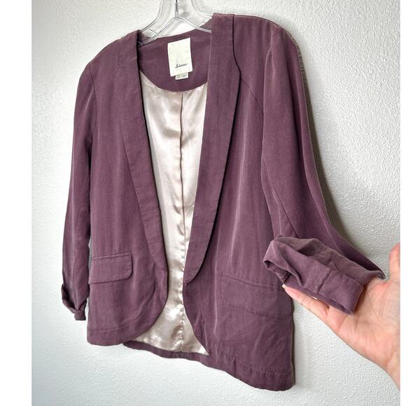 Elevenses Whitby Dusty Purple Soft Pocketed Thin Blazer 2 - Picture 2 of 14